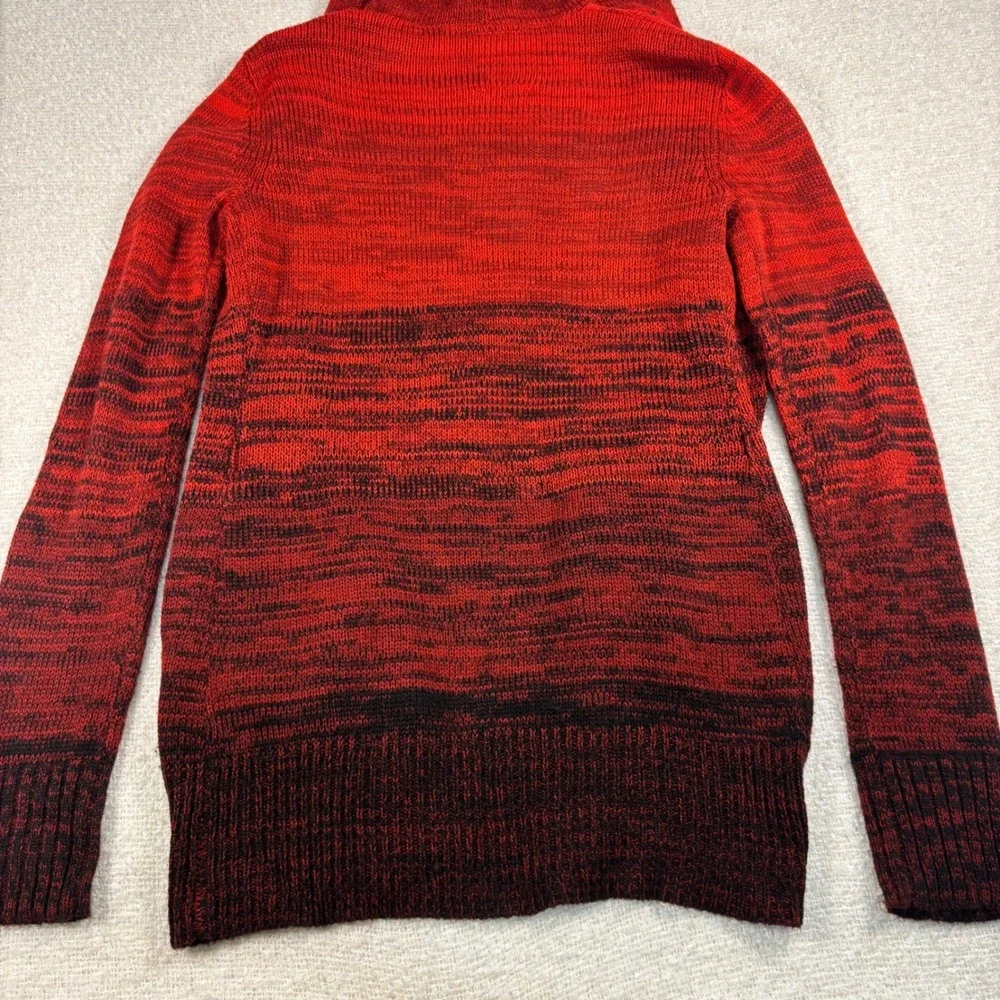 vintage 90s new yorks yoki y2k red black knit sweater hooded open cardigan goth